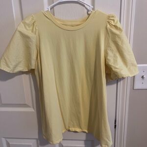 Women’s yellow puffy sleeve blouse
